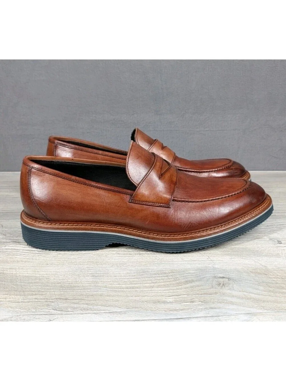 Johnston & Murphy Brown Leather Penny Loafers Size 13